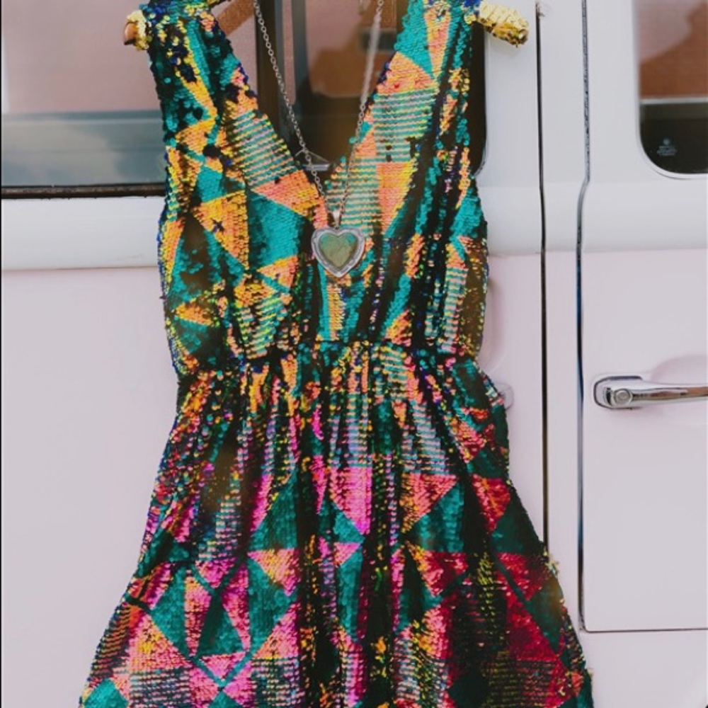 NWT Emerald Sequin Dress by Southern Fried Chics.